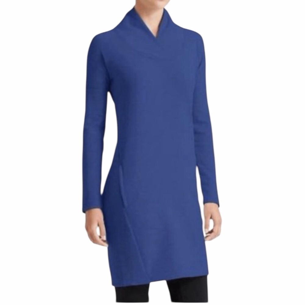 ATHLETA SoftTech Wool Blend Long Sleeve Dress Blue Size Small
